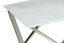 Load image into Gallery viewer, Zurich - End Table With Faux White Marble Top - White