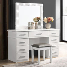 Load image into Gallery viewer, Felicity - Upholstered Vanity Stool - Metallic And Glossy White