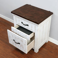 Load image into Gallery viewer, Alyson - Nightstand With USB Plug - Distressed White / Walnut