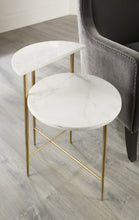 Load image into Gallery viewer, Patna - White Marble Top Side End Table - White