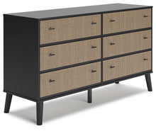 Load image into Gallery viewer, Charlang - Black / Gray - Six Drawer Dresser