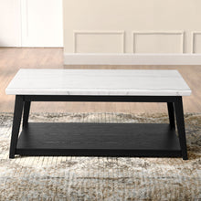 Load image into Gallery viewer, Vida - Marble Cocktail Table With Casters - Black / White