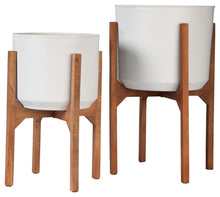 Load image into Gallery viewer, Dorcey - White / Brown - Planter Set (Set of 2)