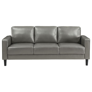 Ruth - Upholstered Track Arm Faux Leather Sofa Set