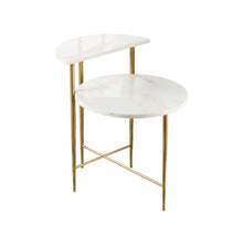 Load image into Gallery viewer, Patna - White Marble Top Side End Table - White