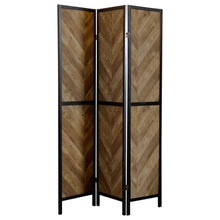 Load image into Gallery viewer, Marlene - 3-Panel Room Divider Folding Screen - Rustic Tobacco