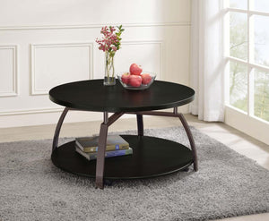 Dacre - Round Engineered Wood Top Coffee Table - Dark Gray