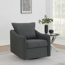 Load image into Gallery viewer, Madia - Upholstered Sloped Arm Swivel Glider Chair - Charcoal