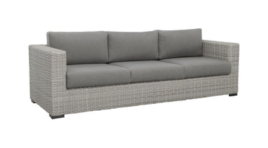 Blakley - Outdoor Sofa With Half Round Wicker - Gray