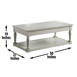 Hemingway - Lift Top Coffee Table - White