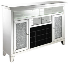 Load image into Gallery viewer, Melinda - 2-Door LED Mirrored Wine Storage Bar Cabinet - Silver