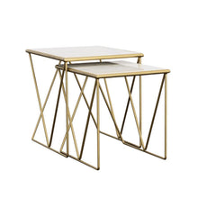 Load image into Gallery viewer, Bette - 2 Piece Marble Top Nesting Table Set - White And Gold