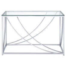 Load image into Gallery viewer, Lille - Glass Top Entryway Sofa Console Table Accents - Chrome