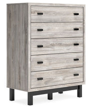 Load image into Gallery viewer, Vessalli - Black / Gray - Five Drawer Wide Chest
