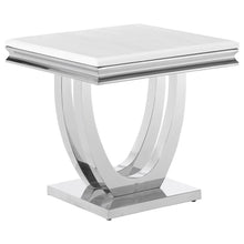 Load image into Gallery viewer, Kerwin - Square Stone Top End Table - White And Chrome