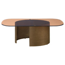 Load image into Gallery viewer, Morena - Rectangular Tawny Glass Coffee Table - Brushed Bronze