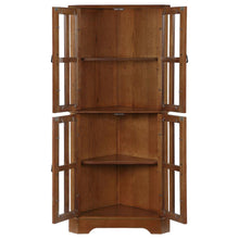 Load image into Gallery viewer, Coreosis - 4 Door Wood Corner Curio Cabinet - Golden Brown