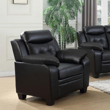Load image into Gallery viewer, Finley - Upholstered Padded Arm Tufted Accent Chair - Black