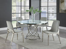 Load image into Gallery viewer, Irene - 5 Piece Round Glass Top Dining Set - White And Chrome