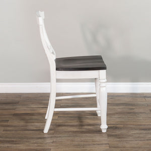 Carriage House - Crossback Barstool - White / Dark Brown