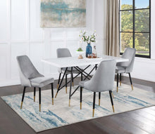 Load image into Gallery viewer, Gabrielle - 5 Piece Marble Top Dining Table Set - White And Gray