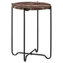 Load image into Gallery viewer, Latifa - Round Marble Top Accent Side Table - Red And Black