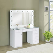 Load image into Gallery viewer, Acena - 7-Drawer Vanity Set With Lighting - White High Gloss