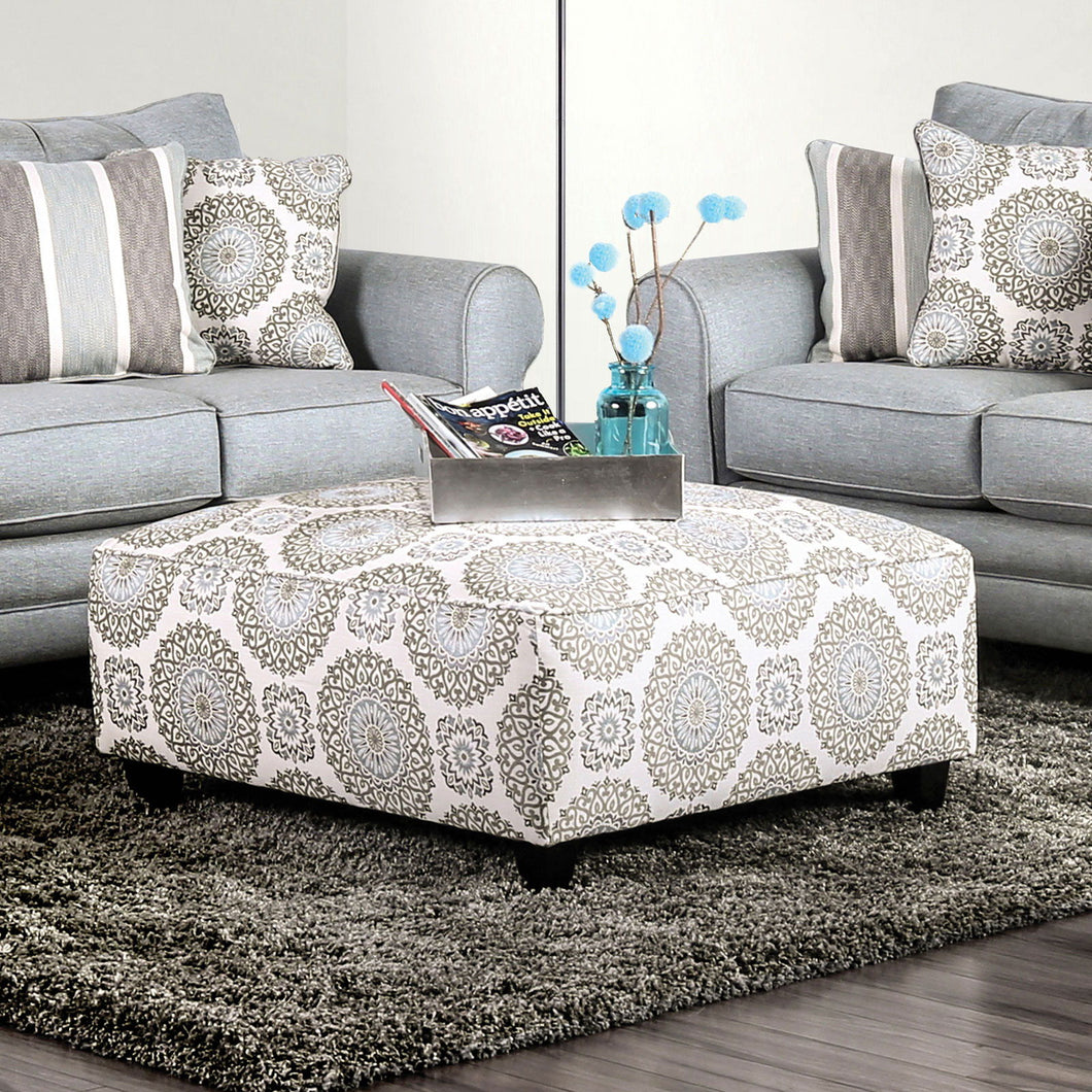 Misty - Ottoman - Ivory / Pattern