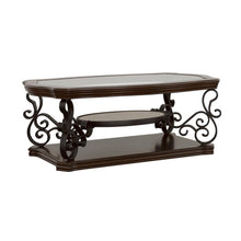 Load image into Gallery viewer, Laney - 1-Shelf Glass Top Rectangular Coffee Table - Deep Merlot