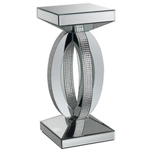 Load image into Gallery viewer, Amalia - Square Mirrored Acrylic Crystal Side End Table - Silver