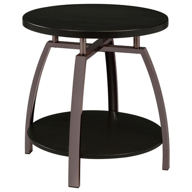 Dacre - Round Engineered Wood Top Side End Table - Dark Gray