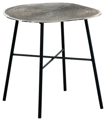 Laverford - Chrome / Black - Round End Table