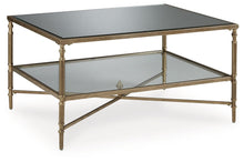 Load image into Gallery viewer, Cloverty - Aged Gold Finish - Rectangular Cocktail Table