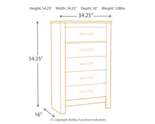 Load image into Gallery viewer, Bellaby - Whitewash - Five Drawer Chest