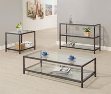 Load image into Gallery viewer, Trini - 2-Shelf Glass Top Entryway Console Table - Black Nickel