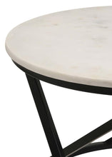 Load image into Gallery viewer, Miguel - Round Marble Top Coffee Table - White And Black