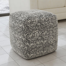 Load image into Gallery viewer, Nahara - Boucle Woven Square Pouf - Black