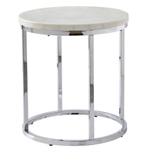 Load image into Gallery viewer, Echo - White Marble Top Round End Table - White