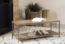 Load image into Gallery viewer, Gerbera - Wood Accent Bench With Shelf - Natural And Gunmetal