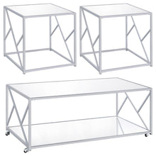 Load image into Gallery viewer, Provins - 3 Piece Occasional Table Set - Clear Mirror And Chrome