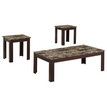 Load image into Gallery viewer, Rhodes - 3 Piece Faux Marble Top Coffee Table Set - Brown