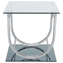 Load image into Gallery viewer, Danville - Square U-Shaped Glass Top Side End Table - Chrome