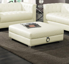 Load image into Gallery viewer, Chaviano - Square Upholstered Ottoman - Pearl White