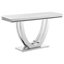 Load image into Gallery viewer, Kerwin - U-Base Stone Top Entryway Sofa Console Table - Chrome