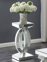 Load image into Gallery viewer, Amalia - Square Mirrored Acrylic Crystal Side End Table - Silver