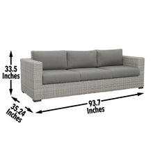 Load image into Gallery viewer, Blakley - Outdoor Sofa With Half Round Wicker - Gray