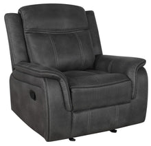 Load image into Gallery viewer, Lawrence - Upholstered Padded Arm Glider Recliner - Charcoal