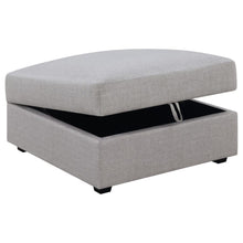 Load image into Gallery viewer, Cambria - Square Upholstered Storage Ottoman - Gray