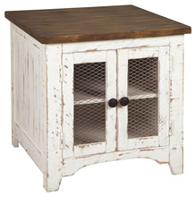 Load image into Gallery viewer, Wystfield - White / Brown - Rectangular End Table - 2 Doors