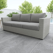 Load image into Gallery viewer, Blakley - Outdoor Sofa With Half Round Wicker - Gray